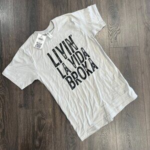 Tultex Livin La Vida Broka Graphic Tee Cement Size Small